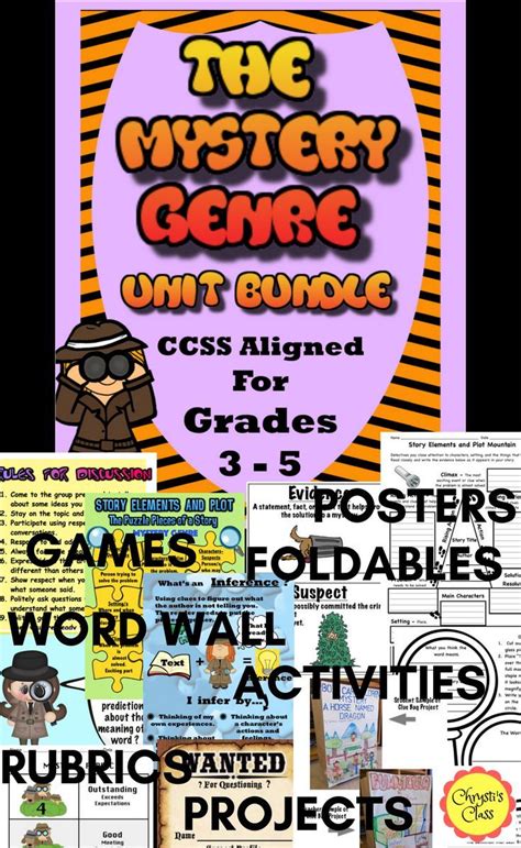The Mystery Genre Bundled Unit For Grades 3 5 Ccss Aligned Mystery