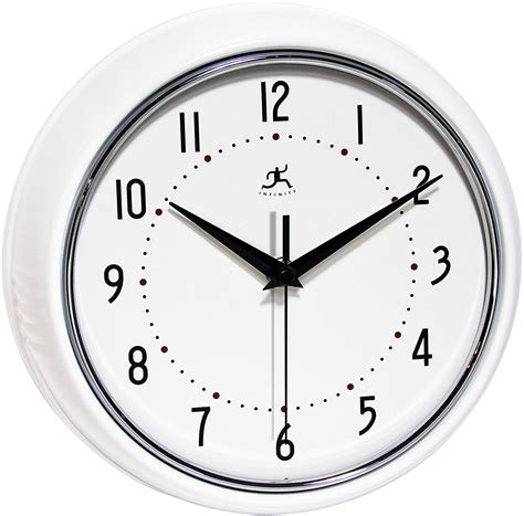 Retro Round Metal Wall Clock White 95 Round Metal Clock With Convex