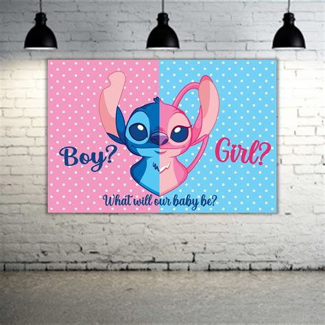 Stitch Angel Gender Reveal Party Banner Etsy