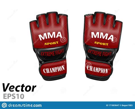 Mma Gloves In Vector Stock Vector Illustration Of Professional