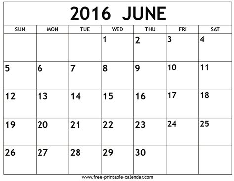 June 2016 Calendar Fotolip