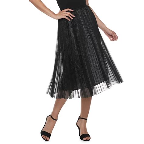 Womens Apt 9 Pleated Tulle Midi Skirt