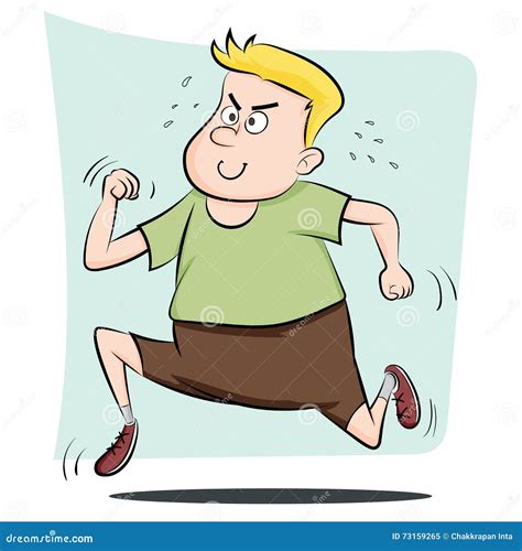 Fat Man Running Stock Vector Illustration Of Weight 73159265