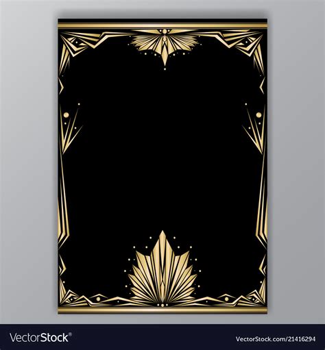 Art Deco Getle Border A4 Template Royalty Free Vector Image