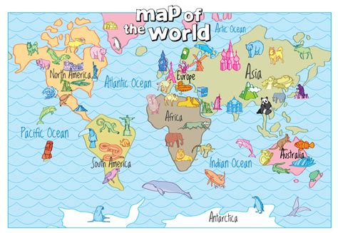 Kid Friendly World Map Printable Printable Maps Images
