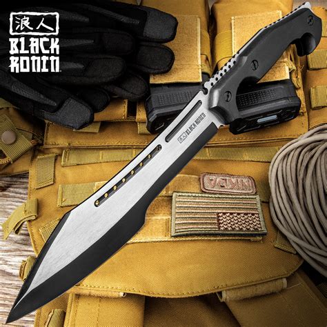 Black Ronin Stealth Tactical Machete Sword With Sheath