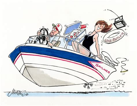 Boating Cartoon Funny T For Boating Couple