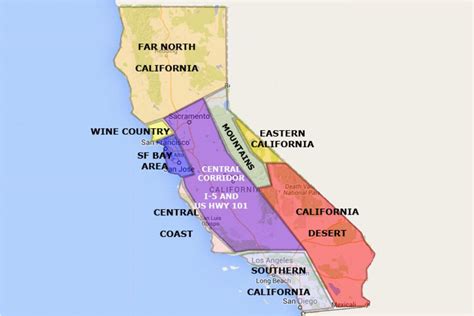 California Coastal Zone Map Best California State By Area And Regions