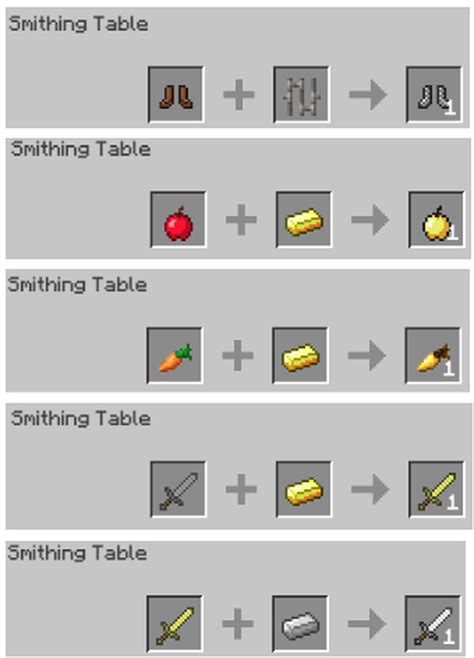 More Smithing Uses Minecraft Data Pack