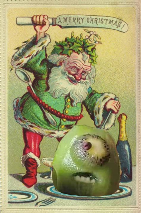 weird vintage christmas cards with creepy food from food memes
