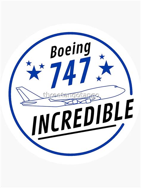 Incredible Boeing 747 Sticker Sticker For Sale By Threetangotango