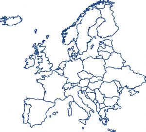Czech republic location map in europe black and white. Europe-Map-White - Acasta Europe Limited