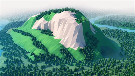 Mountains Trees Forest 3d Minimalism Hd 3d 4k Wallpapers Images