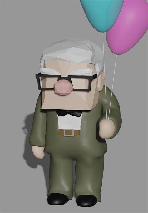 Low Poly Grandpa From Pixars Up R3dmodeling