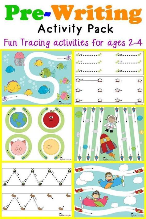 Free preschool and kindergarten worksheets. Pre-Writing Tracing Pack for Toddlers | Preschool learning ...