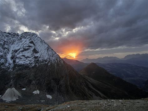 Free Photo Sunset In The Mountains Mont Blanc Mountains Hippopx