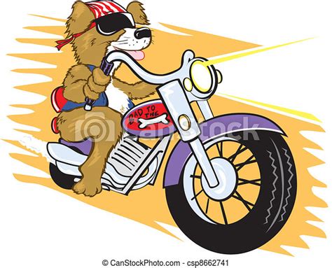 Vector Clip Art Of Biker Mutt Tough Motorcycle Dog That Is Bad To
