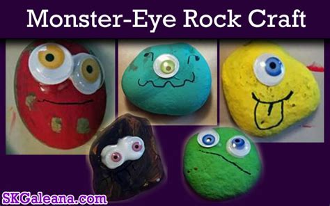 Diy Googly Eye Monster Rocks Halloween Craft Skgaleana