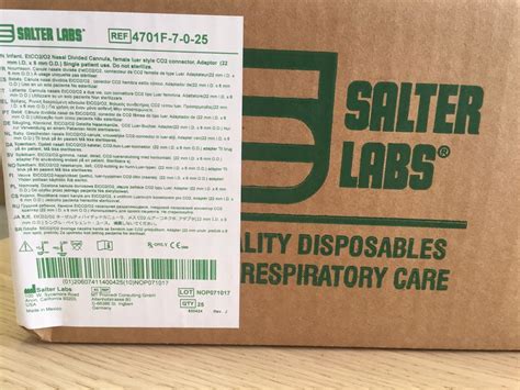 Learn vocabulary, terms and more with flashcards, games and other study tools. New SALTER LABS 4701F-7-0-25 Infant EtCO2/O2 Nasal Divided ...