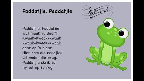 See more ideas about afrikaans, afrika. Paddatjie, Paddatjie - Kinderrympies in Afrikaans - YouTube