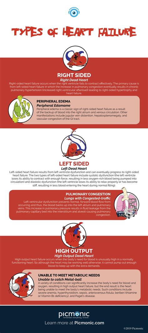 Infographic How To Study Types Of Heart Failure Picmonic