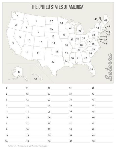 States And Capitals Quiz Printable