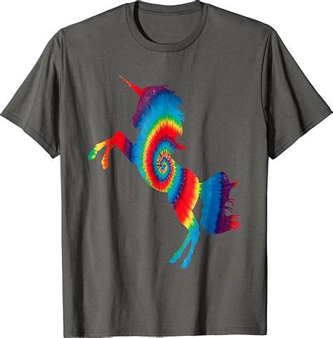 Tie Dye Unicorn Color Magical Horse Horn Silhouette T Shirt