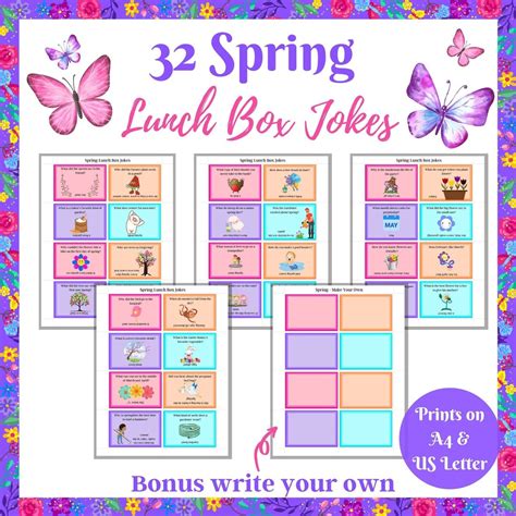 Spring Lunch Box Jokes Notes For Kids Spring Riddles Joke Of The Day