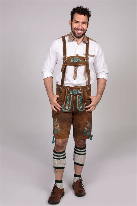 Oktoberfest Bavarian Herren Short Lederhosen For Men Traditional