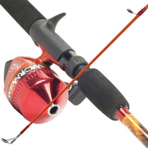 South Bend Worm Gear Fishing Rod And Spincast Reel Combo In Red 80 7257