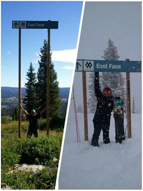 Ski Trail Sign In Summer Vs In Winter Gag