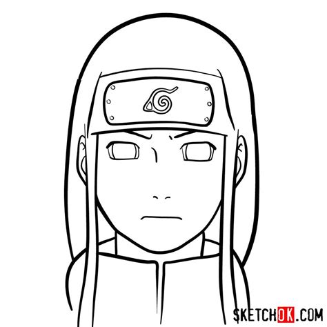 How To Draw Neji Hyugas Face Naruto Sketchok Easy Drawing Guides