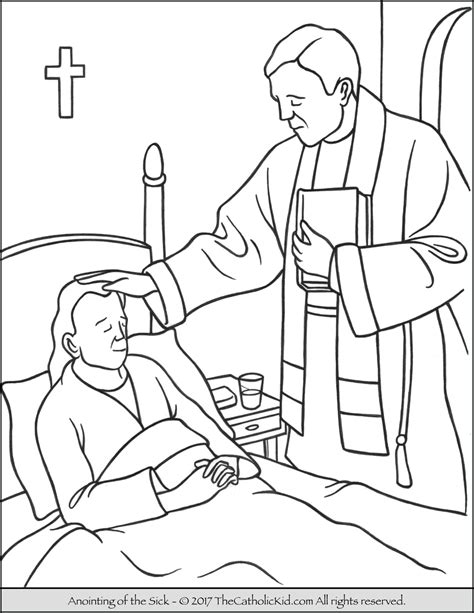 Even coloring books or pages that tell a story with pictures, such as the original sin, can be helpful for young children who do not yet read but love to color. Sacrament Anointing Sick Coloring Page - The Catholic Kid ...