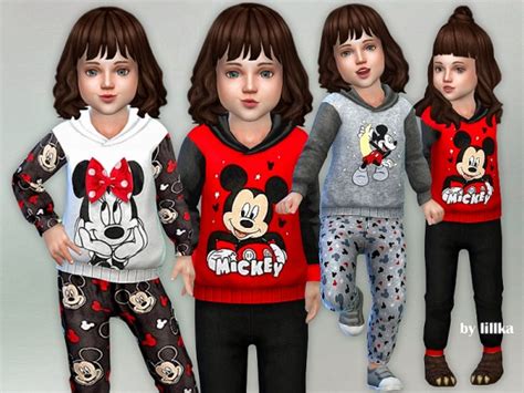 The Sims Resource Mickey Mouse Jumpsuit By Lillka • Sims 4 Downloads