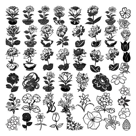 Flowers And Roses Dxf Files And SVG Cut Ready For Cnc Machines Laser