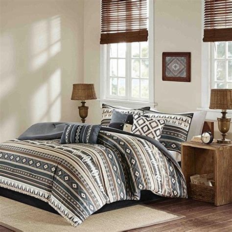 Perfect for any bedroom decors. Online Store: 7 Piece Tan Black Brown Grey Southwest ...