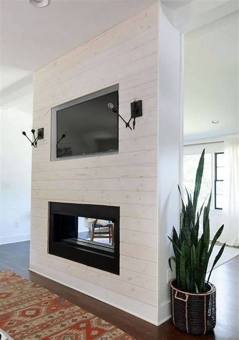 Marvelous White Shiplap Wall Living Room With Tv In 2020 White