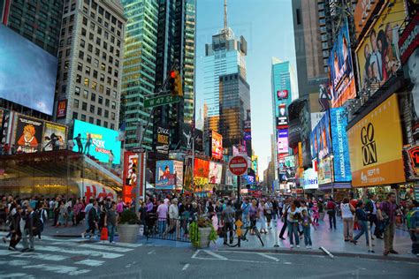 Usa New York State New York City Manhattan People In Times Square