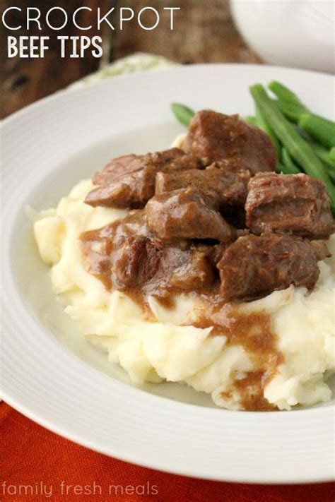 Beef tips or steak tips. Easy Crockpot Beef Tips and Gravy - FamilyFreshMeals.com ...