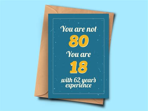 Funny 80th Birthday Card You Are Not 80 You Are 18 With 62 Etsy