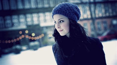 Hintergrundbilder Frau Modell Porträt Winter Fotografie Blau