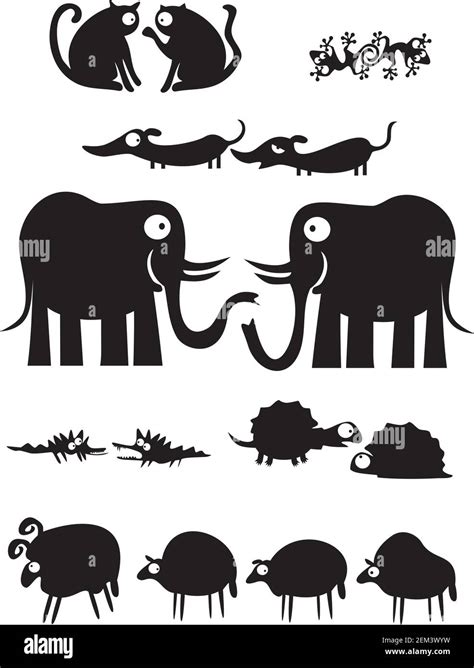 Funny Pair Of Animals Vector Illustration Stock Vector Image And Art Alamy
