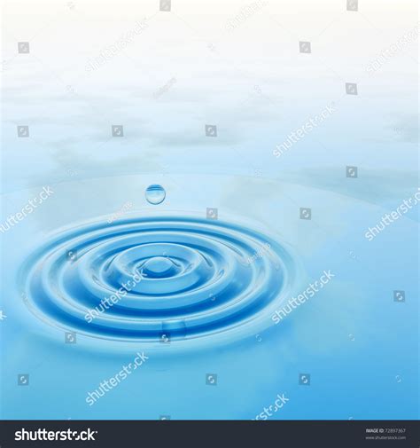 High Resolution Conceptual Blue Water Drop Falling Background Stock