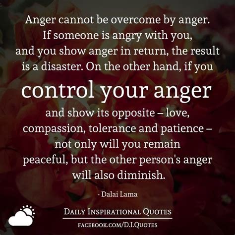 Anger Cannot Be Overcome By Anger If Someone Is Angry With You And