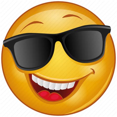 Cartoon Emoji Emotion Face Glasses Happy Smile Icon