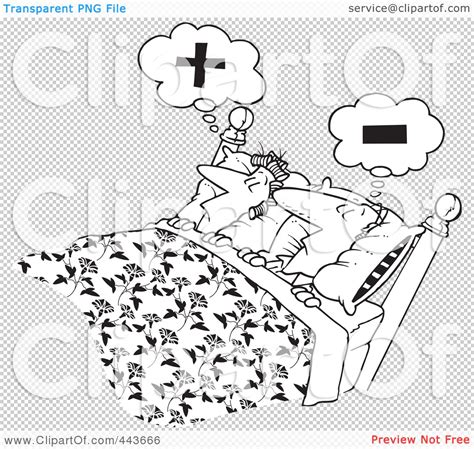 Royalty-Free (RF) Clip Art Illustration of a Cartoon Black And White Outline Design Of A Couple ...