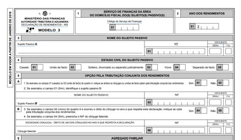 Irs Declaração Modelo 3 De Irs E Instruções De Preenchimento