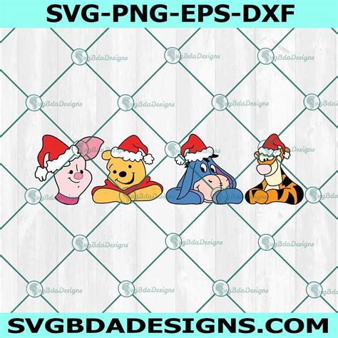 Pooh And Friends Christmas Svg Christmas 2022 Svg Svgbdadesigns