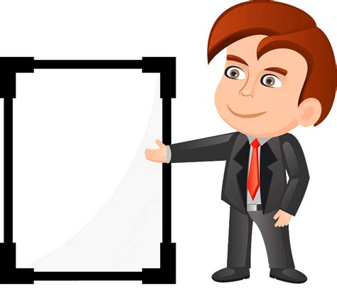 Businessman With Presentation Board Clipart Free Download Transparent