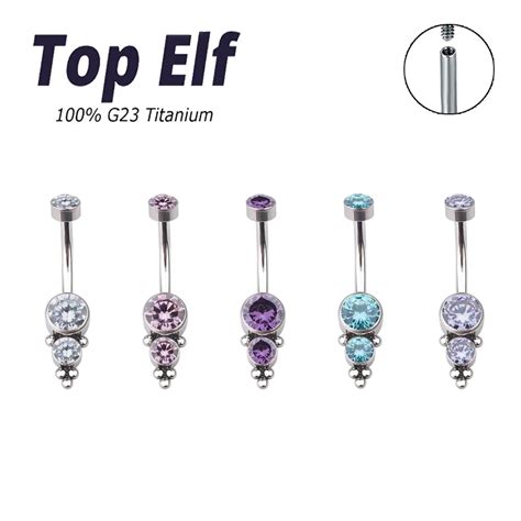 Sexy Hot Selling G23 Astm F136 Titanium Belly Button Ring 14g Navel Piercing Ring Popular For
